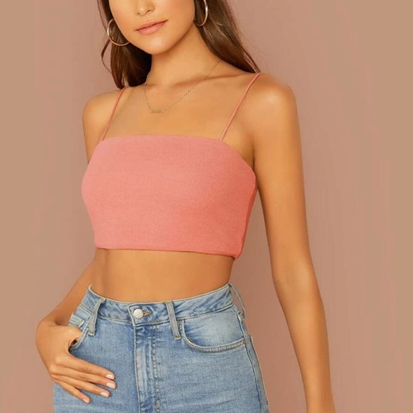 SHEIN Tops - Shein | Rib-Knit Crop Cami Top